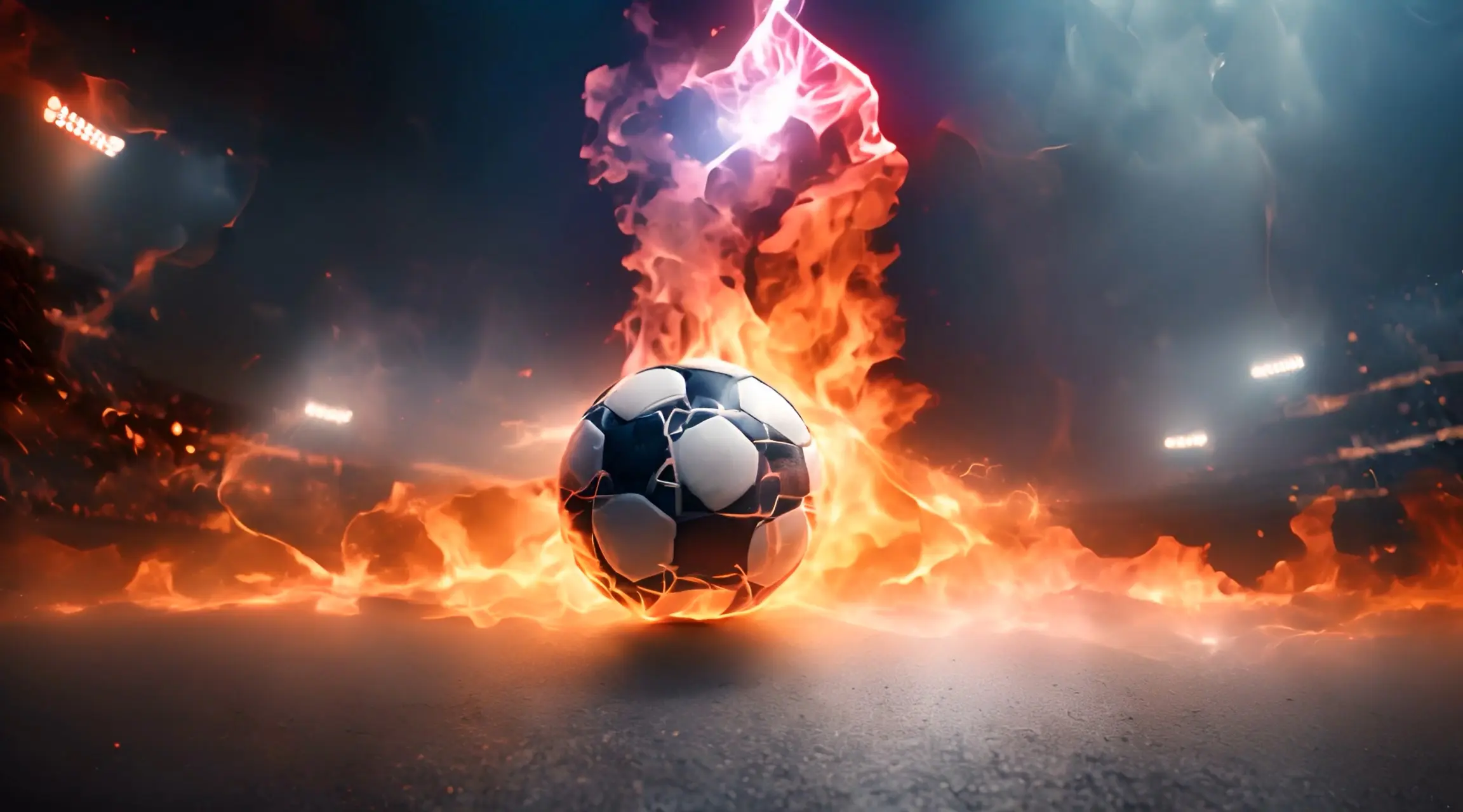 Sports Theme Intense Flame Soccer Ball Video